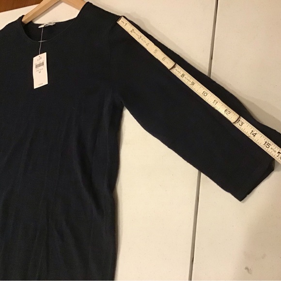 NWT J. Jill Navy 3/4 Sleeve Linen/Cotton Knit Top Lightweight Coastal Casual - Picture 10 of 11